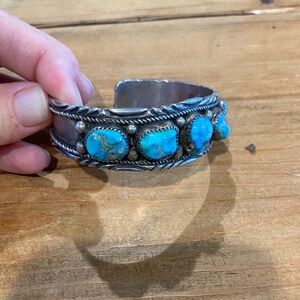 Vintage Turquoise and Silver Women's Bracelet